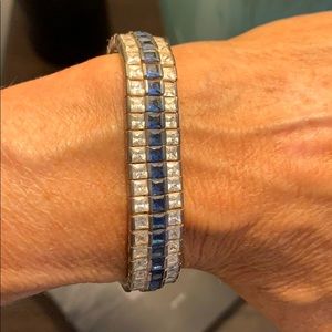 Cubic zirconia & blue quartz (sapphire) bracelet
